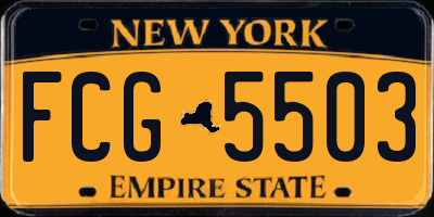 NY license plate FCG5503