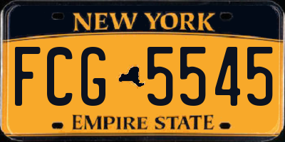 NY license plate FCG5545
