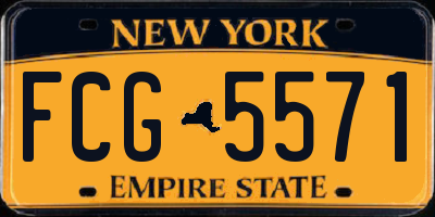 NY license plate FCG5571