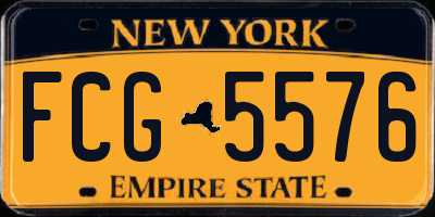 NY license plate FCG5576