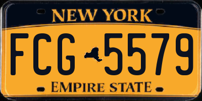 NY license plate FCG5579