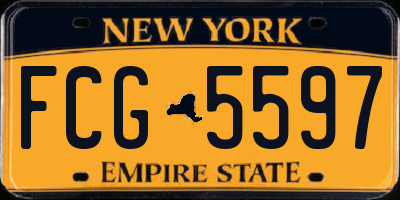 NY license plate FCG5597