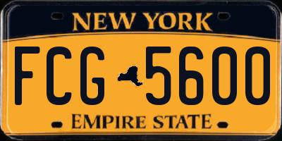 NY license plate FCG5600
