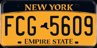 NY license plate FCG5609