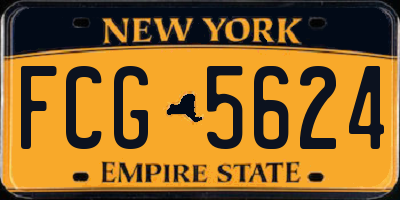 NY license plate FCG5624