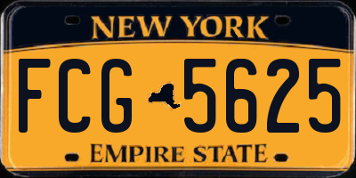 NY license plate FCG5625