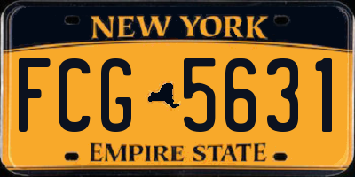 NY license plate FCG5631