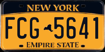 NY license plate FCG5641