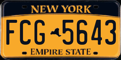 NY license plate FCG5643