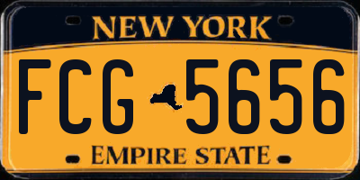 NY license plate FCG5656