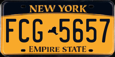 NY license plate FCG5657