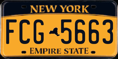 NY license plate FCG5663