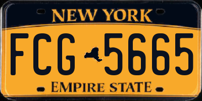 NY license plate FCG5665