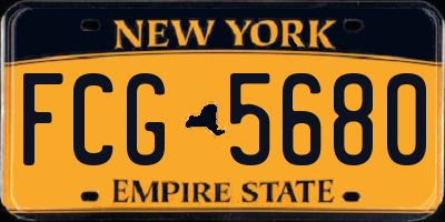 NY license plate FCG5680