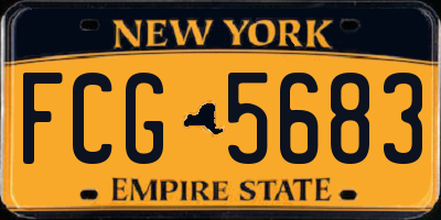NY license plate FCG5683