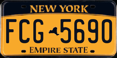 NY license plate FCG5690