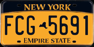 NY license plate FCG5691