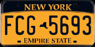 NY license plate FCG5693