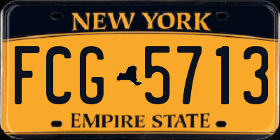 NY license plate FCG5713