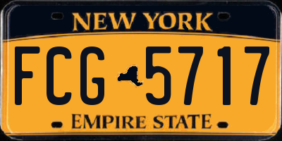 NY license plate FCG5717