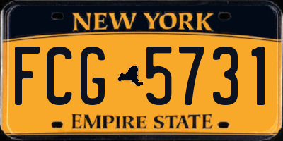 NY license plate FCG5731