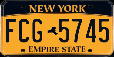 NY license plate FCG5745