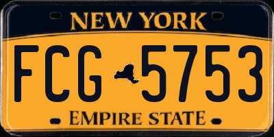 NY license plate FCG5753