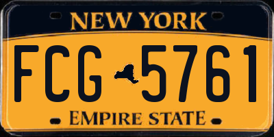 NY license plate FCG5761
