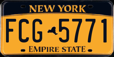 NY license plate FCG5771