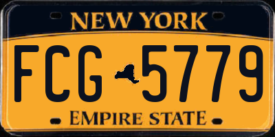 NY license plate FCG5779