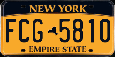 NY license plate FCG5810