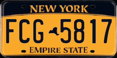 NY license plate FCG5817