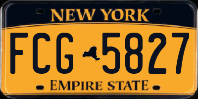 NY license plate FCG5827