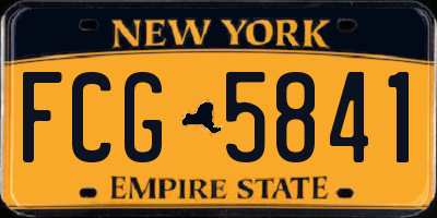 NY license plate FCG5841