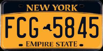 NY license plate FCG5845