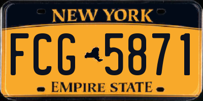 NY license plate FCG5871