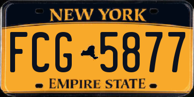 NY license plate FCG5877