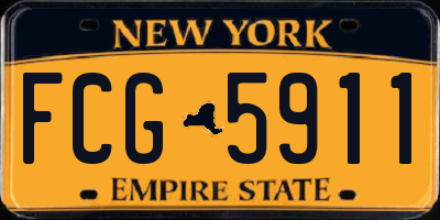NY license plate FCG5911