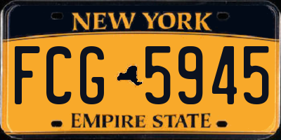 NY license plate FCG5945