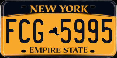 NY license plate FCG5995