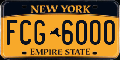 NY license plate FCG6000