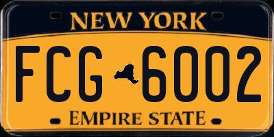 NY license plate FCG6002