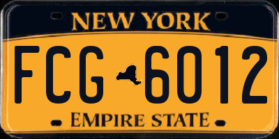 NY license plate FCG6012
