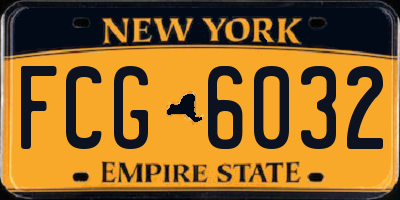 NY license plate FCG6032