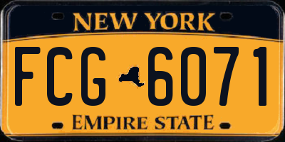 NY license plate FCG6071