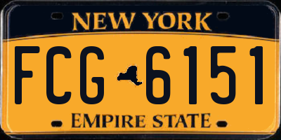 NY license plate FCG6151