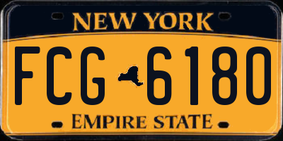 NY license plate FCG6180