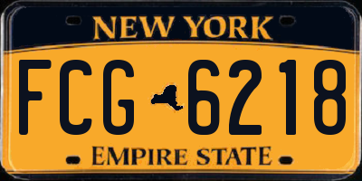 NY license plate FCG6218