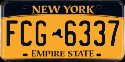 NY license plate FCG6337