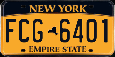 NY license plate FCG6401